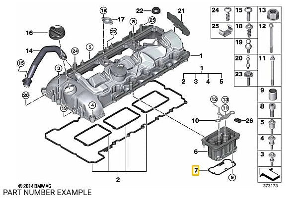 BMW Spark Plug Recess Gasket for N20 N26 N55 S55 - 11127573439