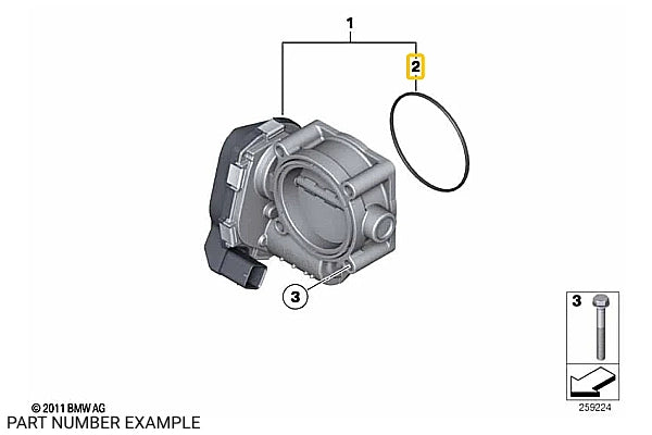 BMW Throttle Body Gasket Seal for M54, N4X - 13547504728