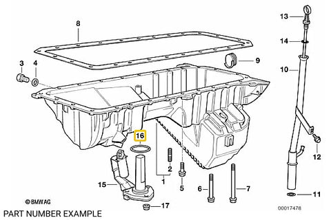 Engine Oil Level Sensor Gasket - 12611744292