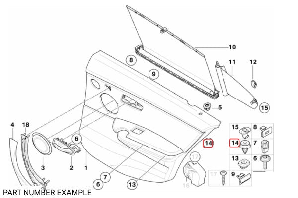 Genuine BMW Door / Trim Panel Clip - 07146962771