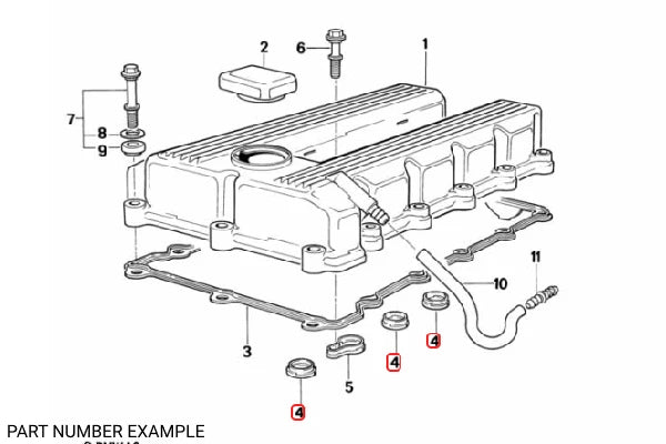 Genuine BMW Rocker Cover Spark Plug Gasket - 11121721476