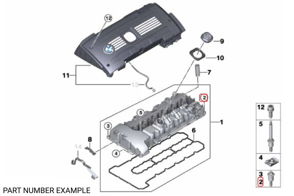 Genuine BMW Valve Cover Bolt - 11127544369