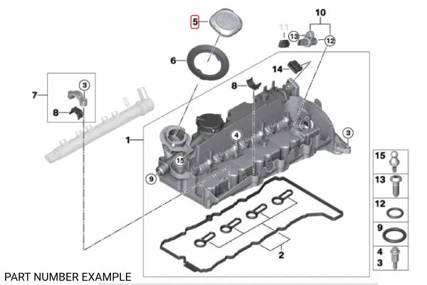 Genuine BMW Oil Filler Cap - 11128655331