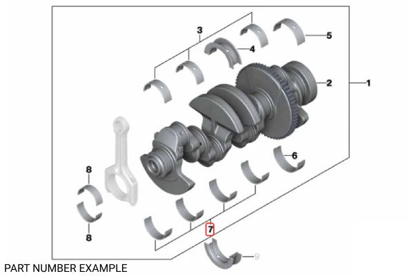 Genuine BMW Connecting Rod Bearing - Green - 11217627034