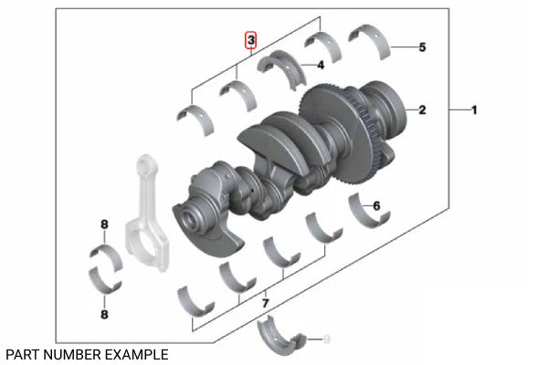 Genuine BMW Crankshaft Bearing - Green - 11217627038