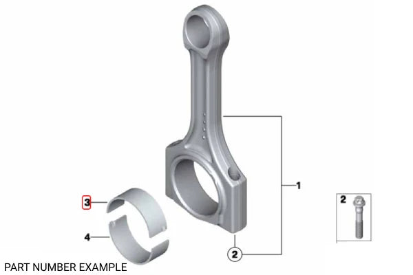 Genuine BMW Upper Connecting Rod Bearing - Yellow - 11247576714