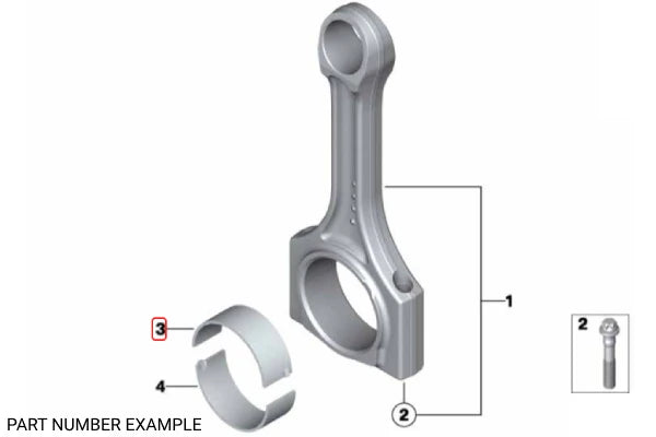 Genuine BMW Upper Connecting Rod Bearing - Violet - 11247576715