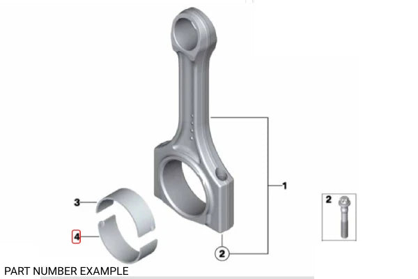 Genuine BMW Connecting Rod Bearing - Red - 11247628034