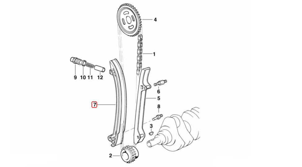 Genuine Lower Timing Chain Tensioner - 11311703717