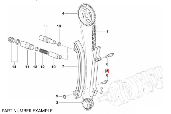Genuine Lower Timing Chain Rail Guide - 11311726480