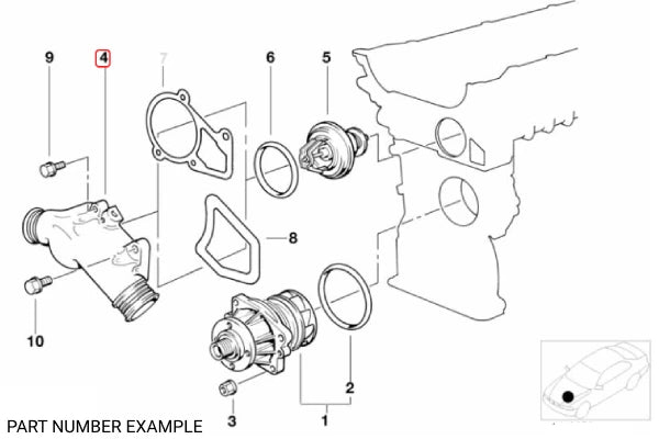 Genuine BMW Thermostat Housing (Aluminium) - 11531722531