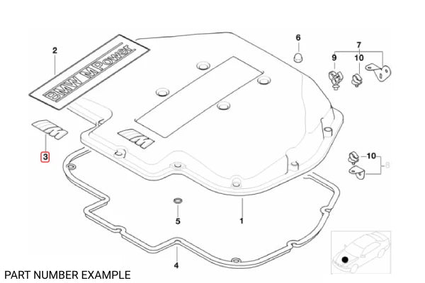Genuine BMW 'M' Engine Cover Emblem - 11617831266