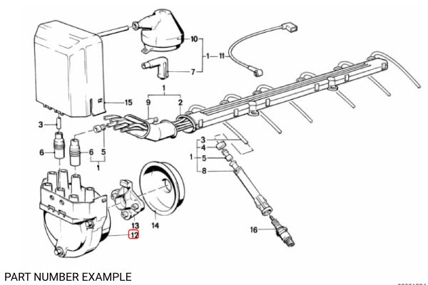 Genuine BMW Ignition Distributor Cap - 12111715905