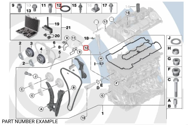 Genuine BMW Camshaft & Crank Sensor O-Ring - 12141748398