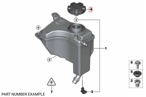 Genuine BMW Coolant Expansion Radiator Cap - 17117639020