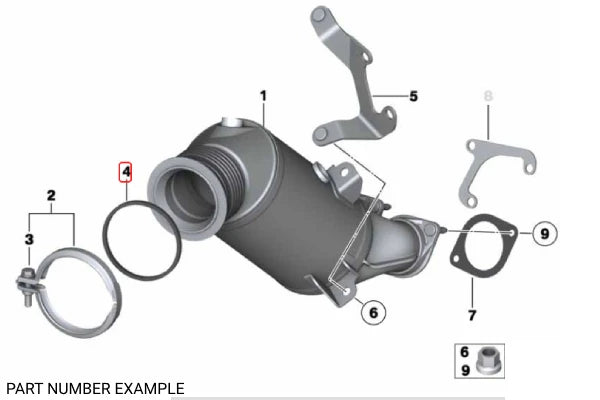 Genuine BMW Turbo to Downpipe Exhaust Gasket - 18307553601