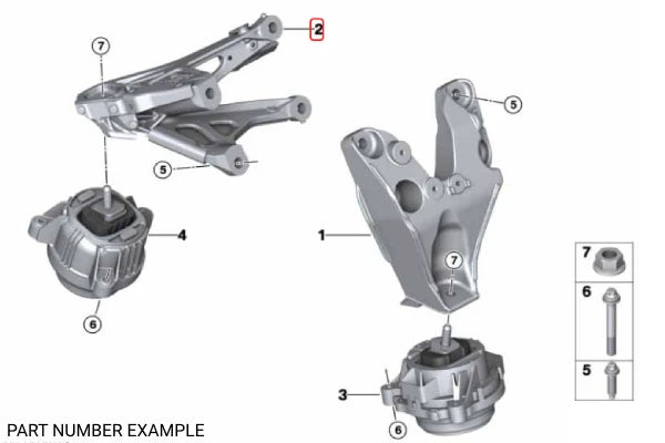Genuine BMW Engine Motor Mount Right - 22112284204