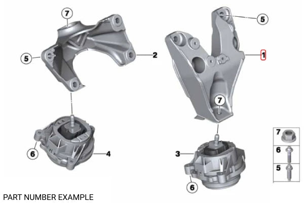 Genuine BMW Engine Support Bracket Left- 22116797831