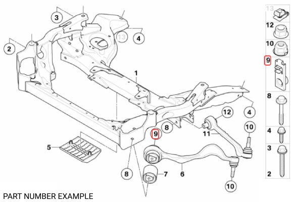 Genuine BMW Tension Strut Locking Nut - 31106767496