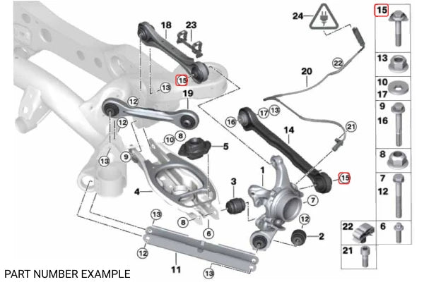 Genuine BMW Securing Bolt For Rear Suspension Arms - 33306793891
