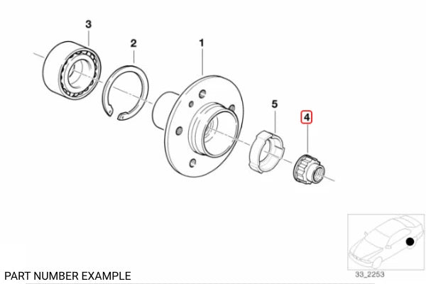 Genuine BMW Rear Axle Collar Nut - 33411125664
