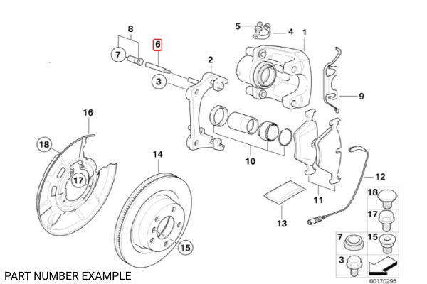 Genuine BMW Brake Caliper Guide Bolt - 34111157041