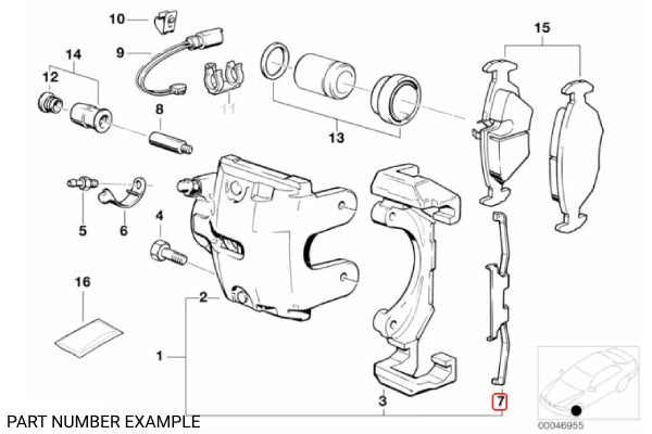 Genuine BMW Brake Caliper Retaining Spring Set - 34112226203