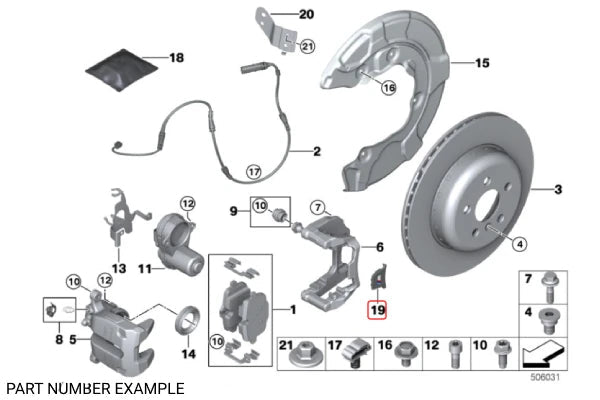 Genuine BMW Rear Caliper Clip with ///M Logo - 34206881294