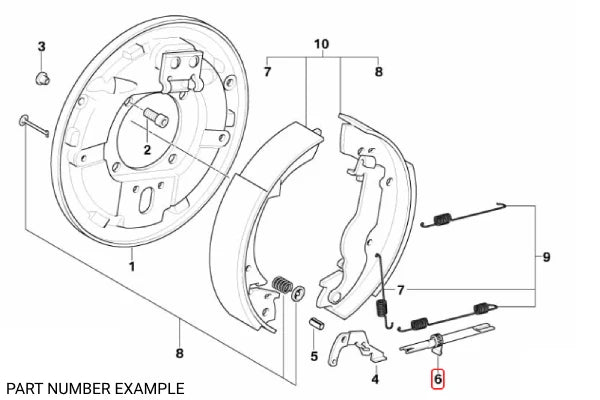 Genuine BMW Drum Brake Linkage Right - 34211154382