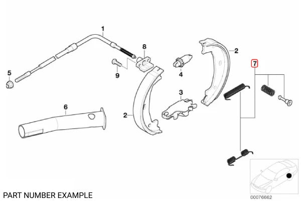 Genuine BMW Parking Brake Spring Repair Kit - 34410034938
