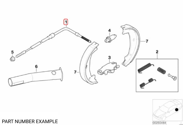 Genuine BMW Right Brake Bowden Cable for E46 - 34411165020