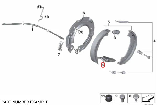 Genuine BMW Parking Brake Expanding Lock / Actuator - 34416851439
