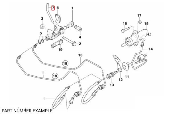 Genuine BMW Clutch Hose from Reservoir to Master - 35006857512