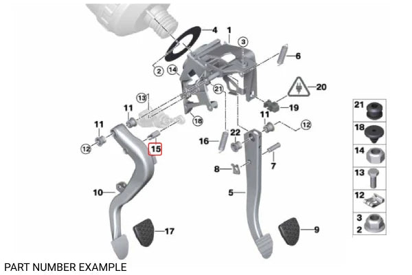Genuine BMW Clutch Pedal Input Pin Master Cylinder - 35006878304