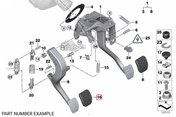 Genuine BMW Brake & Clutch Pedal Pad - 35211108634