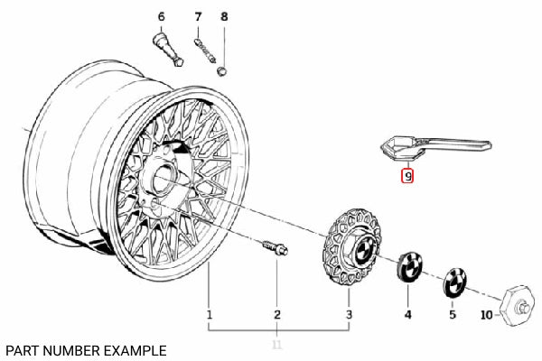 Genuine BMW BBS Centre Cap Wrench 80mm - 36131179325