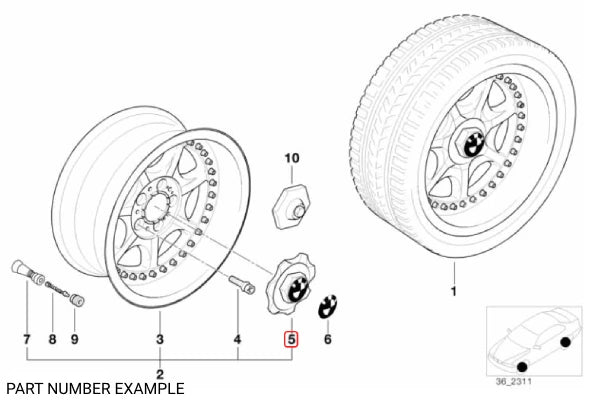 Genuine BMW Style 19 Centre Hub Cap - 36131182309