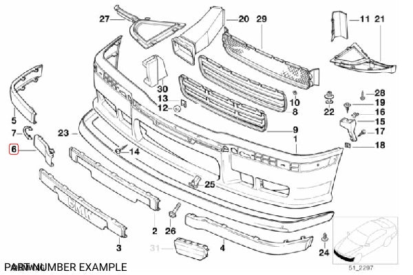 Genuine BMW E36 Front Tow Hook Cover - 51112233354