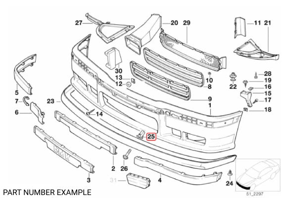 Genuine BMW Nut For M-Technic Front Lip - 51112252200