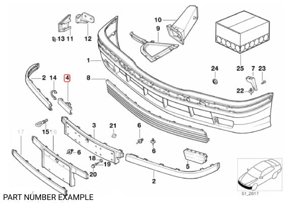 Genuine BMW Front Tow Hook Cover for E36 - 51118146078