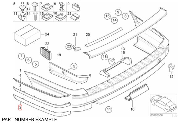 Genuine BMW Rear Bumper Moulding Left - 51128183739