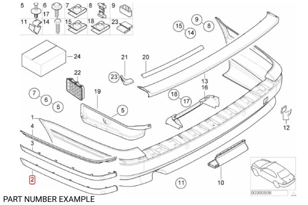 Genuine BMW Rear Bumper Moulding Right - 51128183740