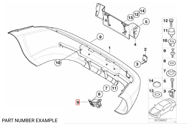 Genuine BMW Rear Bumper Bracket - Left - 51128397521