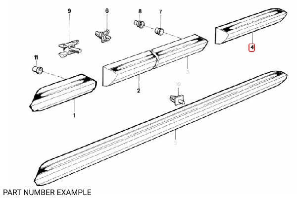 Genuine BMW Rear Gaurd Chrome Moulding Left - 51131876133
