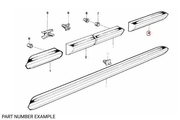 Genuine BMW Rear Gaurd Chrome Moulding Right - 51131876134