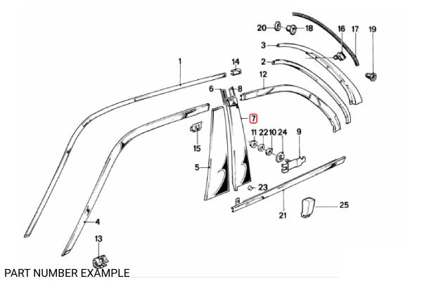 Genuine BMW Vertical Moulding Left B-Pillar - 51131922743 - Coupe