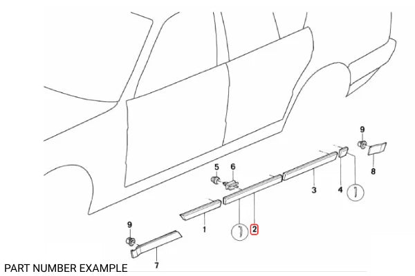 Genuine BMW Door Moulding Left - 51131934177