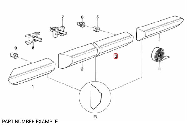Genuine BMW Door Moulding Rear Left Schwarz - 51131952895