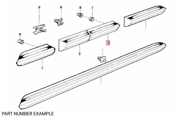 Genuine BMW Door Moulding Rear Right Schwarz - 51131952896