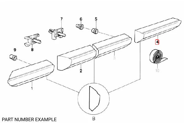 Genuine BMW Rear Quarter Panel Moulding Left - 51131965105
